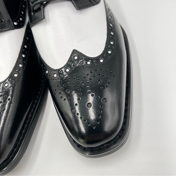 Stacy Adams Mens Size 8.5 Tinsley Black‎ White Wingtip Oxfords Dress Shoes NEW main image 10